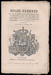 1818 - Regia patente del 25/9/1818 ... 