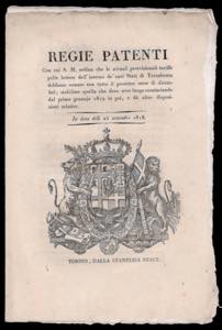 1818 - Regia patente del 25/9/1818 ... 