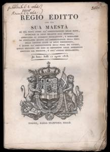 1818 - Regio Editto completo del 12/8/1818 ... 