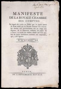 1818 - Manifesto camerale del ... 