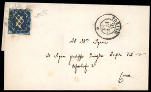 1852 - 20 cent. azzurro scuro (2b), ... 