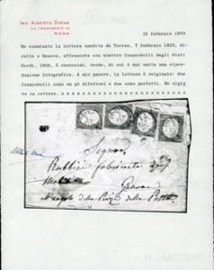 1855 - 5 cent. verde (7), quattro ... 