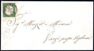 1854 - 5 cent. verde scuro, III emissione ... 