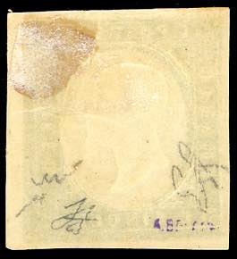 1854 - 5 cent. verde scuro, non ... 