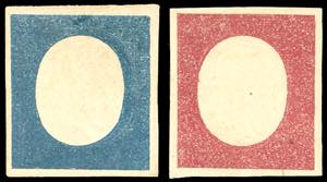 1854 - 20 cent. azzurro scuro e 40 cent. ... 