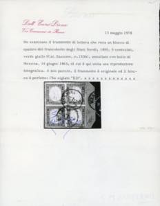 1862 - 5 cent. giallastro chiaro ... 