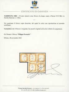 1862 - 10 cent. arancio ocra ... 