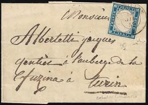 1857 - 20 cent. cobalto verdastro (15e), ... 