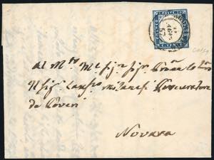 1857 - 20 cent. celeste oltremare scurissimo ... 