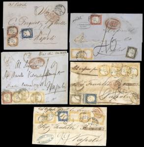 1858/60 - Eccezionale insieme di cinque ... 