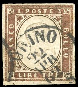 1861 - 3 lire rame, carta spessa (18), ... 