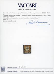 1861 - 3 lire rame, carta spessa ... 