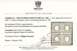 1861 - 1 cent. per stampati, ... 