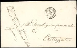 1859 - Lettera in franchiga dalla Posta ... 