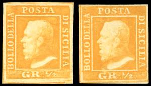 1859 - 1/2 grano arancio, un esemplare di I ... 
