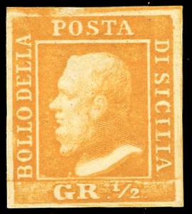1859 - 1/2 grano arancio, II tavola, carta ... 