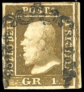 1859 - 1 grano bruno ruggine, I tavola, I ... 