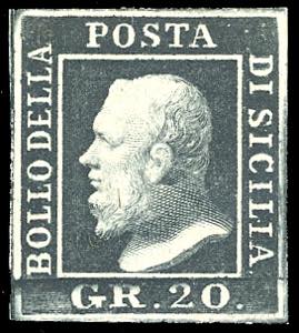 1859 - 20 grana nero ardesia, pos. 88 (13a), ... 