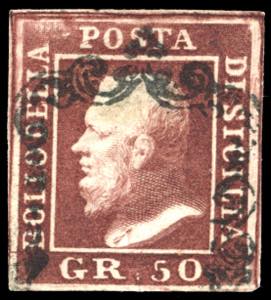1859 - 50 grana cioccolato (14a), perfetto, ... 