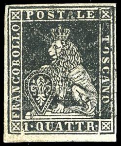 1851 - 1 quattrino nero su grigio (1), ... 