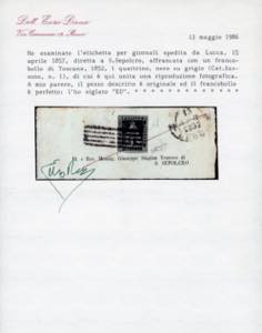 1857 - 1 quattrino nero su grigio ... 