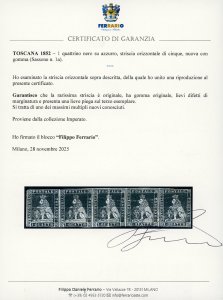 1851 - 1 quattrino nero su carta ... 