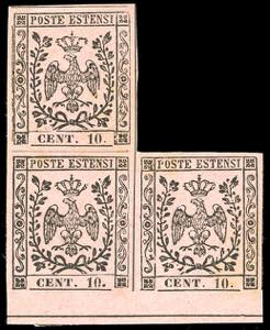 1854 - 10 cent. rosa, emissione con punto ... 