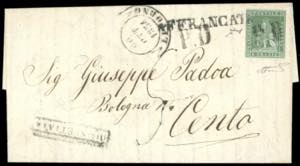 1854 - 4 crazie verde su grigio (6), tre ... 