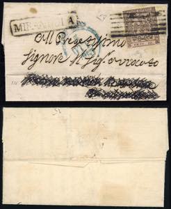 1857 - 10 cent. rosa, punto dopo le cifre ... 