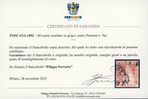 1851 - 60 crazie scarlatto su ... 