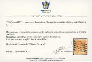 1857 - 1 soldo ocra, II emissione ... 