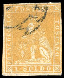 1857 - 1 soldo ocra, II emissione (11), tre ... 