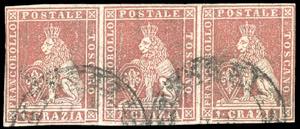 1857 - 1 crazia carminio, II emissione (12), ... 