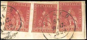 1859 - 1 crazia carminio, II ... 