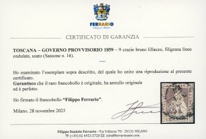 1859 - 9 crazie bruno lillaceo, ... 