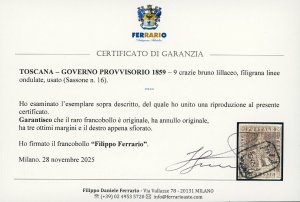 1859 - 9 crazie bruno lillaceo, ... 