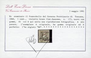 1860 - 1 cent. violetto bruno ... 