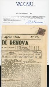 1853 - 9 cent. violetto grigio, ... 