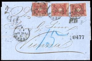 1861 - 40 cent. carminio (21), tre ... 
