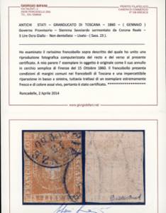 1860 - 3 lire ocra giallo (23), ... 