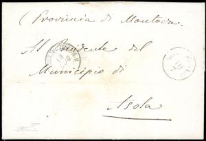 1859 - Lettera in franchigia scritta a Volta ... 