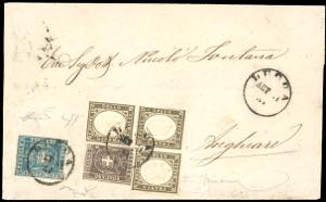 1861 - 10 cent. bruno, 20 cent. azzurro ... 