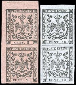 1855/57 - 9 cent. violetto grigio e 10 cent. ... 