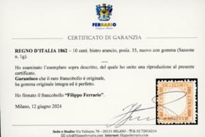 1862 - 10 cent. bistro arancio, ... 