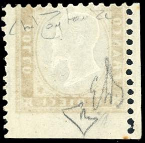 1862 - 10 cent. bistro giallastro, ... 