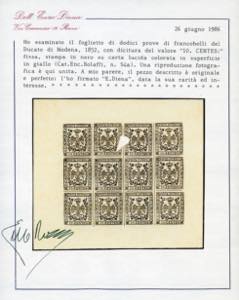 1852 - 10 cent. giallo, carta ... 