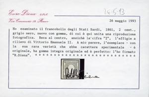 1861/62 - 1 e 2 cent. grigio nero ... 