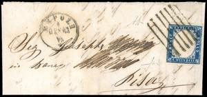 1863 - 15 cent. azzurro tipo Sardegna (11), ... 