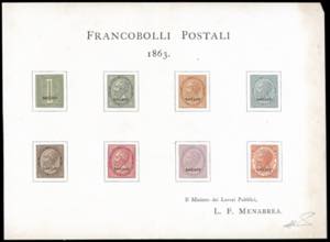1863 - Foglietto Menabrea, cm. 22,3 x 16,3, ... 