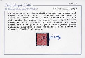 1863 - 2 cent. De La Rue, tiratura ... 